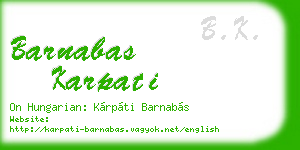 barnabas karpati business card