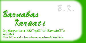 barnabas karpati business card